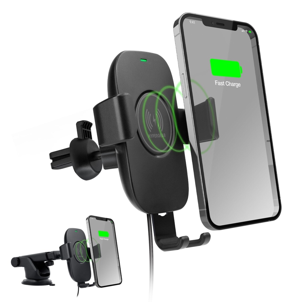 Hypergear Gravity 15W Wireless Fast Charge Mount - Hands-Free (15642-Hyp)